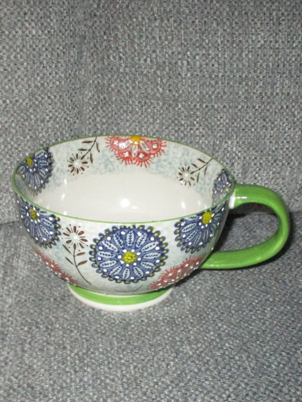 PIER 1 Imports Hand painted 3D raised dots stoneware soup mug
